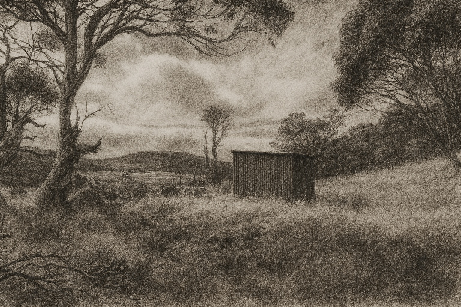 Drawing of Botherham Plain Hut