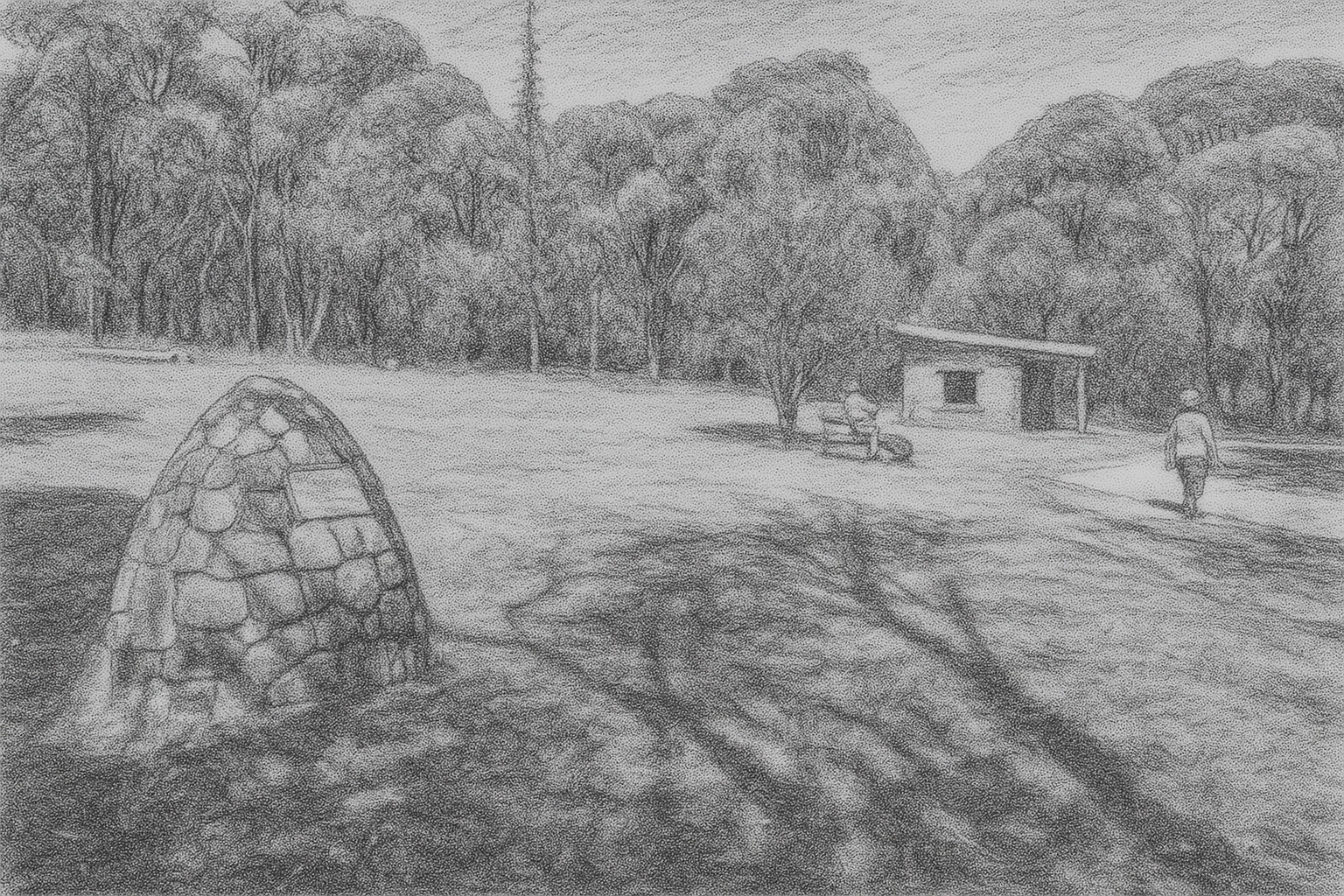 Drawing of Major Clews Hut